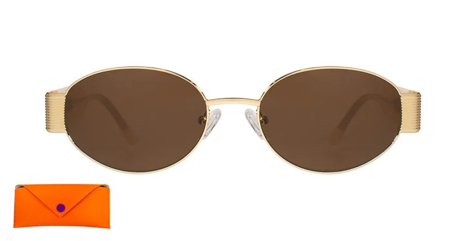 MARCO MOTTA SOL MOD PUNTAL DORADO Y BEIGE LENTE AR MARRON 54X18 + ESTUCHE